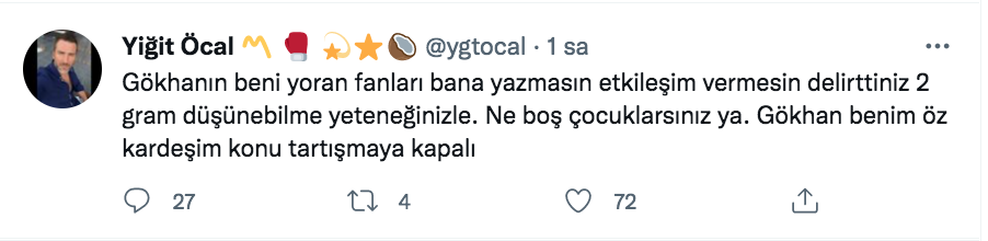 yigit ocal dan gokhan keser hayranlarina tepki 